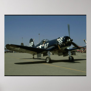 Vbed F4U Corsair, Right Front_WWII飛行機 ポスター