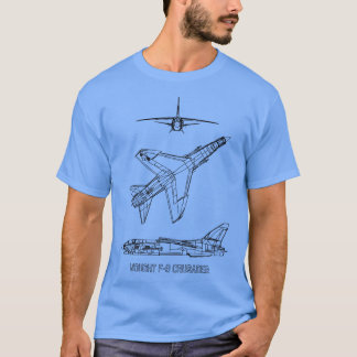 Vbed F8十字軍アメリカンジェット飛行機ブループリントDi Tシャツ