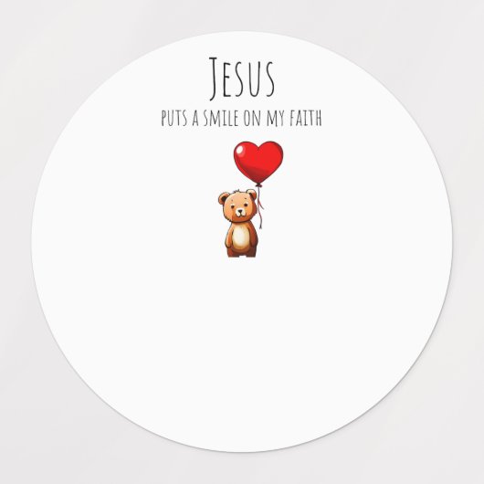 VBSイエスは私の信仰と水の瓶にスマイルを置く ラベル (デザイン2)