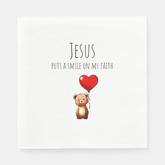 VBSイエスは私の信仰のナプキンにスマイルを置く スタンダードランチョンナプキン (正面)