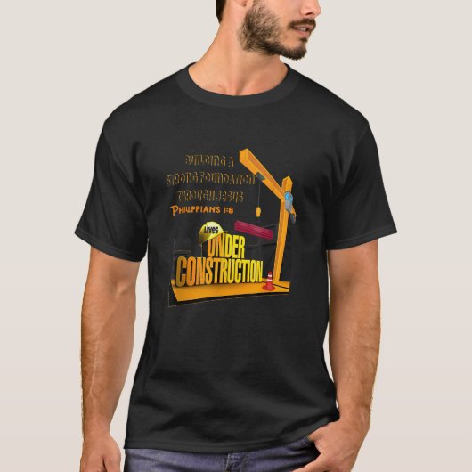 VBSコンクリートクレーン建物基礎の下 Tシャツ (正面)