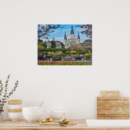 VCathedral, Jackson Square, New Orleans Poster ポスター (キッチン)