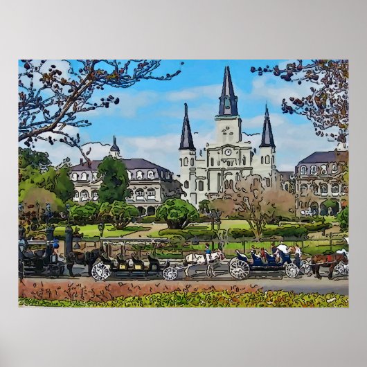 VCathedral, Jackson Square, New Orleans Poster ポスター (正面)