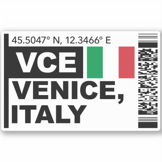 VCE Venice Boarding Pass - Italy Travel シール (正面)