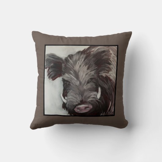 VCollierArtの元のブタのRazorbackの装飾用クッション クッション (裏面)