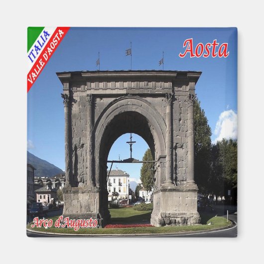 VDA003 AOSTA, ARCH OF AUGUSTUS,イタリア,冷蔵庫 マグネット (正面)