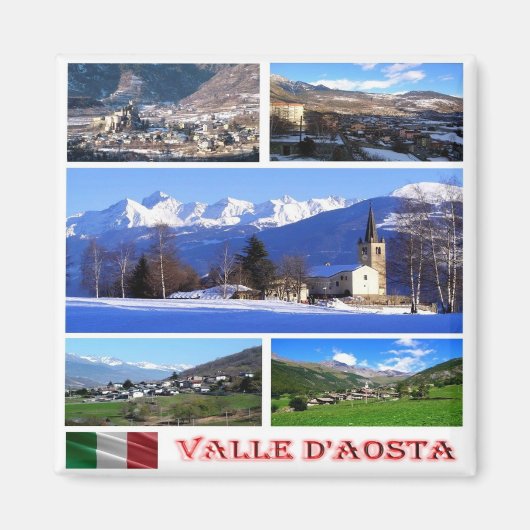 VDA005 VALLE D'AOSTA，モザイク，イタリア，冷蔵庫 マグネット (正面)