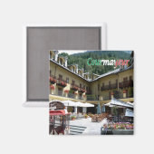 VDA029 COURMAYEUR Square, Aosta Valley,冷蔵庫 マグネット (正面/裏面)