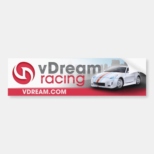 vDreamのバンパーステッカー(赤い) バンパーステッカー (正面)
