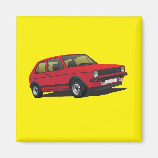 VDUBゴルフGTI MK1レッドマグネット マグネット (正面)