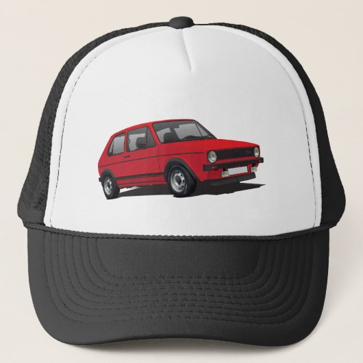 VDUBワーゲンゴルフGTI MK1 赤いキャップ キャップ (正面)