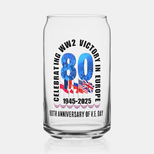 VE DAY 80th Anniversary Victory in Europe第2次世界大戦 ガラス缶 (正面)