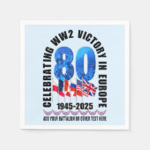 VE DAY 80th Anniversary Victory in Europe第2次世界大戦 スタンダードカクテルナプキン (正面)