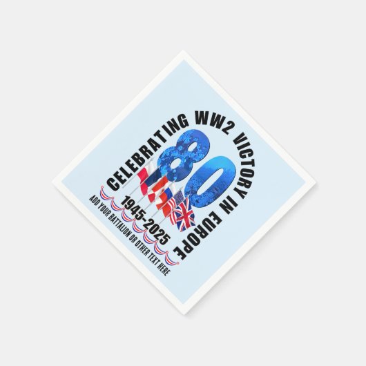 VE DAY 80th Anniversary Victory in Europe第2次世界大戦 スタンダードカクテルナプキン (角)