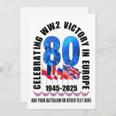 VE DAY 80th Anniversary Victory in Europe第2次世界大戦 招待状 (正面/裏面)