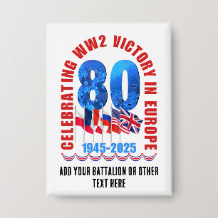 VE DAY 80th Anniversary Victory in Europe第2次世界大戦 缶バッジ