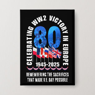 VE DAY 80th Anniversary Victory in Europe第2次世界大戦 缶バッジ