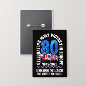 VE DAY 80th Anniversary Victory in Europe第2次世界大戦 缶バッジ (正面/裏面)