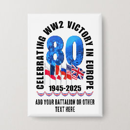 VE DAY 80th Anniversary Victory in Europe第2次世界大戦 缶バッジ