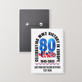 VE DAY 80th Anniversary Victory in Europe第2次世界大戦 缶バッジ