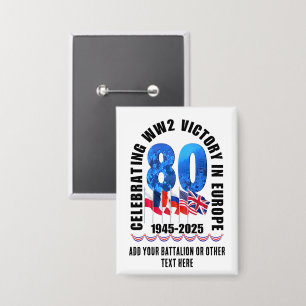 VE DAY 80th Anniversary Victory in Europe第2次世界大戦 缶バッジ