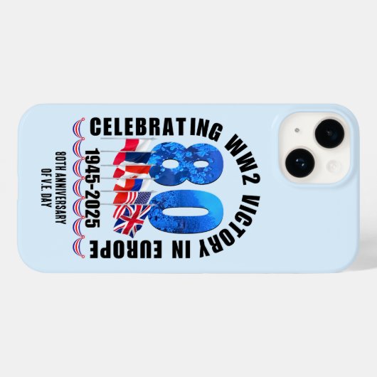 VE DAY 80th Anniversary Victory in Europe第2次世界大戦 Case-Mate iPhoneケース (裏面 (横))
