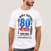 VE DAY 80th Anniversary Victory in Europe第2次世界大戦 Tシャツ (正面)