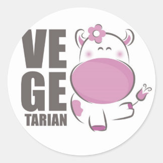 Ve Ge Tarian （ピンクの牛） ラウンドシール