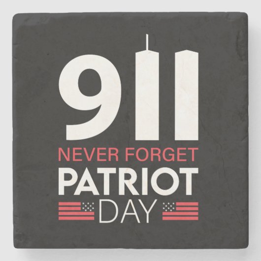 Vector 9-11はパトリオ忘れットの日のTシャットを決して使用しない ストーンコースター (正面)