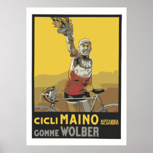Vector Art、サイクリング、チャンピイタリアンオン1920 ポスター