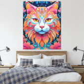 Vector Cat Canvas Print キャンバスプリント (インサイチュ (寝室))