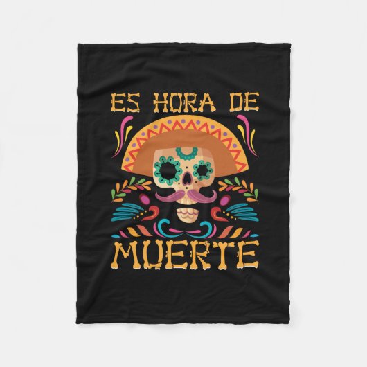 Vector dia de los muertos t-shirtデザインテンプレート, フリースブランケット (正面)
