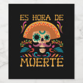 Vector dia de los muertos t-shirtデザインテンプレート, ワインラベル (シングルラベル)
