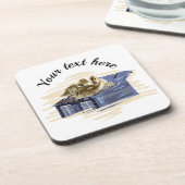 Vector duck family illustration コースター (左側)