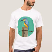 Vector kingfisher NZ bird Tシャツ (正面)