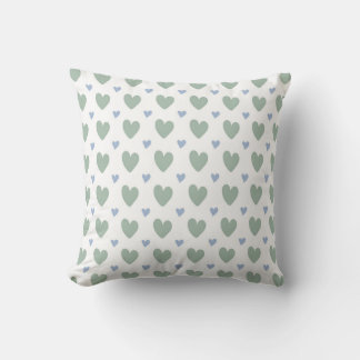vector seamless pattern hearts in blue and mint クッション