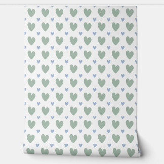 vector seamless pattern hearts in blue and mint 壁紙