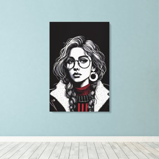 Vectorial Girl  キャンバスプリント (インサイチュ (ウッドフロア))