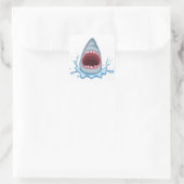 vectorstock_383155 Cartoon Shark Tees hunged スクエアシール (バッグ)