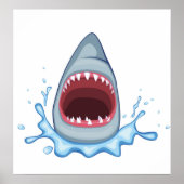 vectorstock_383155 Cartoon Shark Tees hunged ポスター (正面)