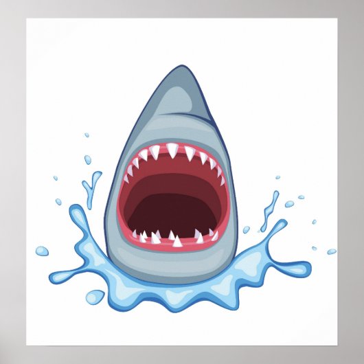 vectorstock_383155 Cartoon Shark Tees hunged ポスター (正面)