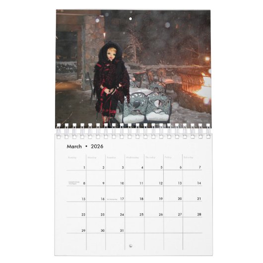 VEDA & VERDI'S VIRTUAL VACATIONS 2026 CALENDAR カレンダー (3月 2026)