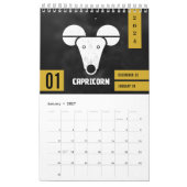 Vedic Rashi月別幾何学記号 カレンダー (1月 2027)