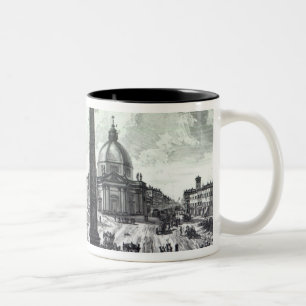 Vedutaのdella Piazza del Popolo、c.1750 ツートーンマグカップ