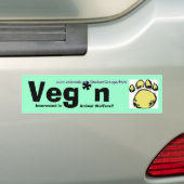Veg*nのバンパーステッカーw/borderのための… -カスタマイズ バンパーステッカー (車上)
