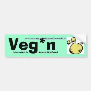 Veg*nのバンパーステッカーw/borderのための… -カスタマイズ バンパーステッカー