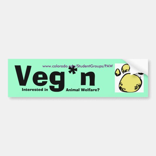 Veg*nのバンパーステッカーw/borderのための… -カスタマイズ バンパーステッカー (正面)