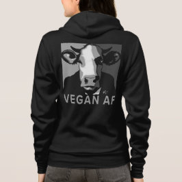 Vegan AF Pop Art Hoodie in Black and White パーカ
