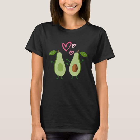 Vegan Avocado You Are My Better Half Valentine's D Tシャツ (正面)