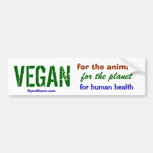 VEGAN BUMPER STICKER バンパーステッカー (正面)